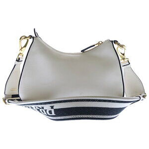Prada Dino Vitello Bag Plate Shoulder Logo Leather White Soft